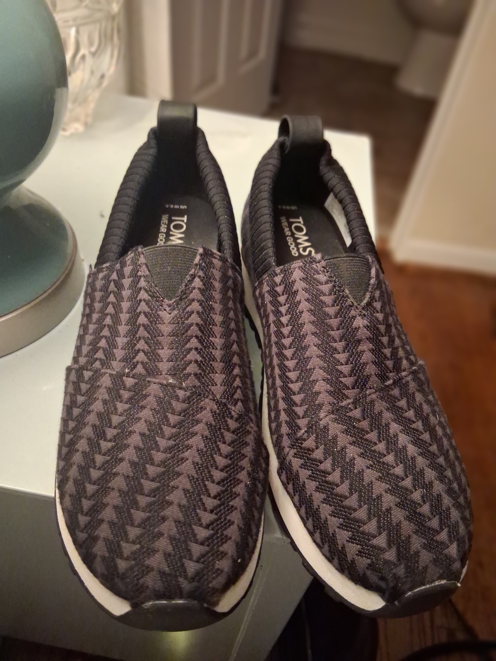 TOMS Women's Black Slip-On Sneakers